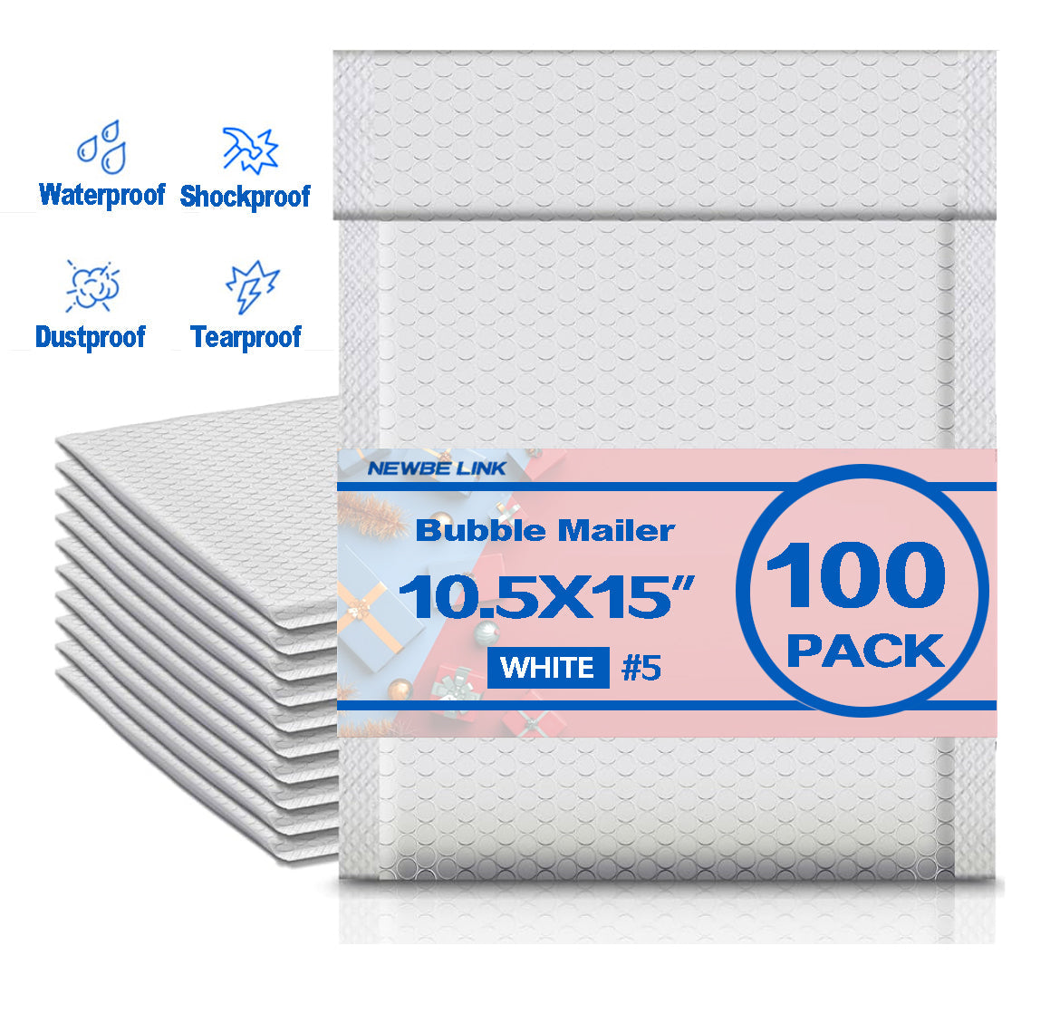 Waterproof Bubble Mailers 10.5×15" – Thick, Durable, Instant Seal Envelopes with Strong Adhesive Shipping Bags