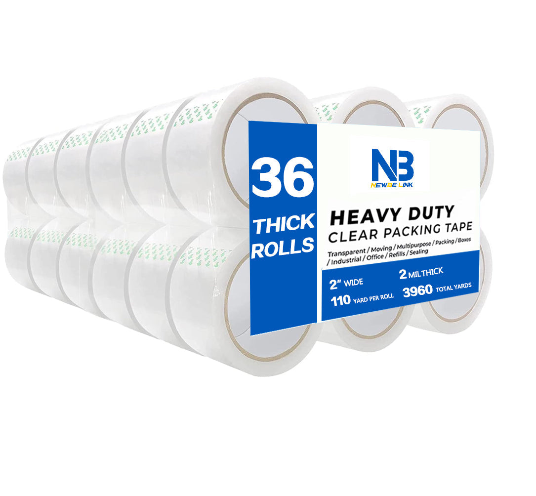 Clear Packing Tape, 36 Rolls Heavy Duty Packaging Tape for Shipping Packaging Moving Sealing, Thicker Clear Packing Tape, 2 inches Wide,110 Yards Per Roll,Total Yards 3960