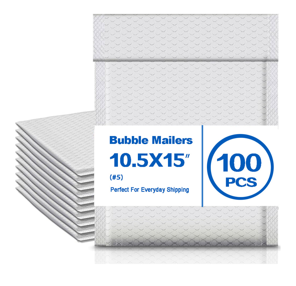 Waterproof Bubble Mailers 10.5×15" – Thick, Durable, Instant Seal Envelopes with Strong Adhesive Shipping Bags