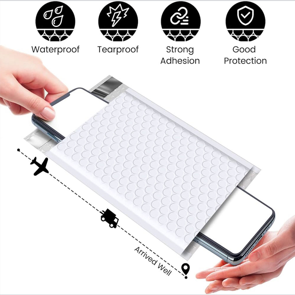 Waterproof Bubble Mailers 10.5×15" – Thick, Durable, Instant Seal Envelopes with Strong Adhesive Shipping Bags