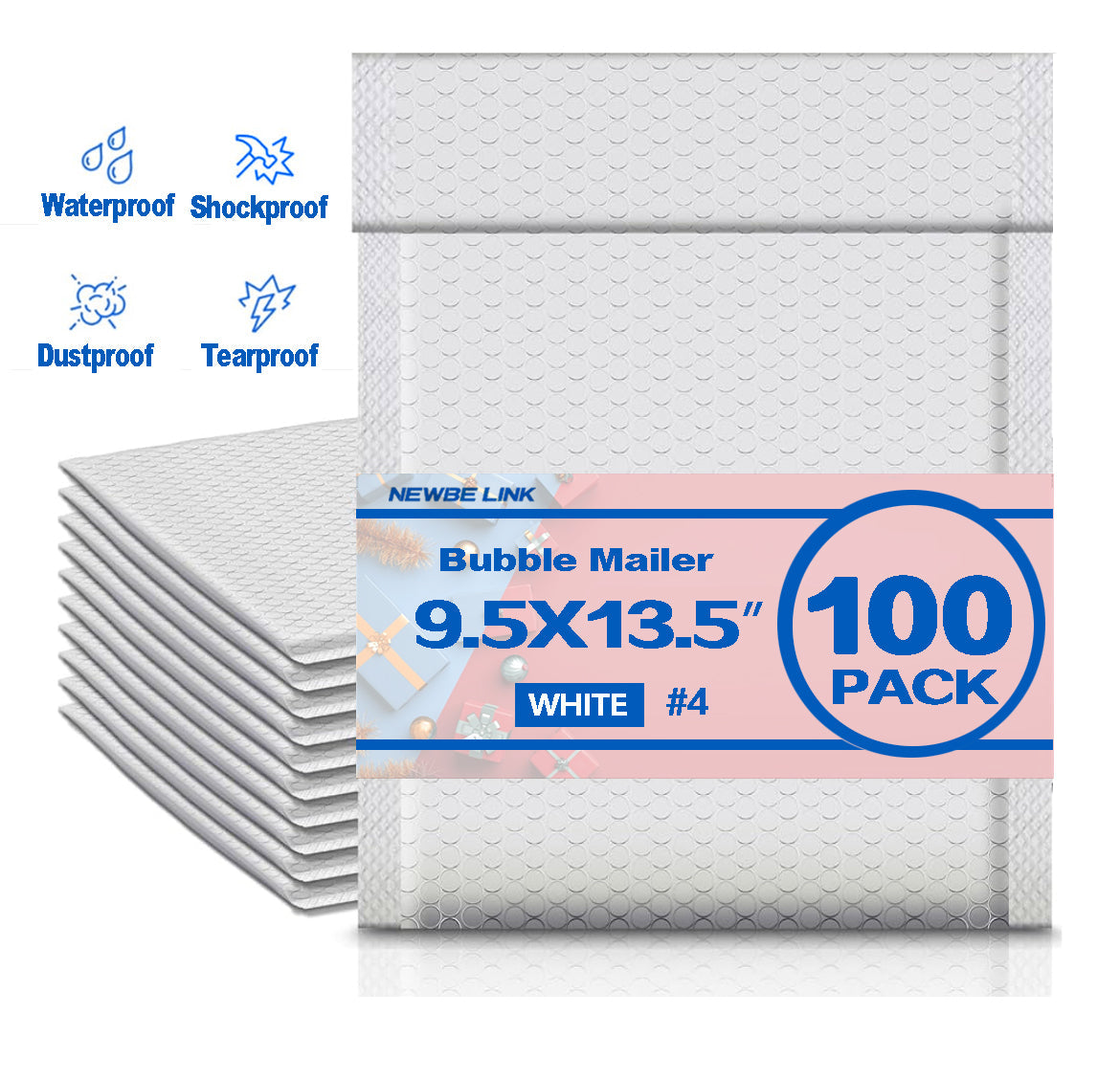 Waterproof Bubble Mailers 9.5×13.5" – Thick, Durable, Instant Seal Envelopes with Strong Adhesive Shipping Bags