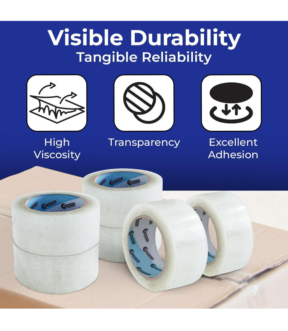 Clear Packing Tape, 36 Rolls Heavy Duty Packaging Tape for Shipping Packaging Moving Sealing, Thicker Clear Packing Tape, 2 inches Wide,110 Yards Per Roll,Total Yards 3960