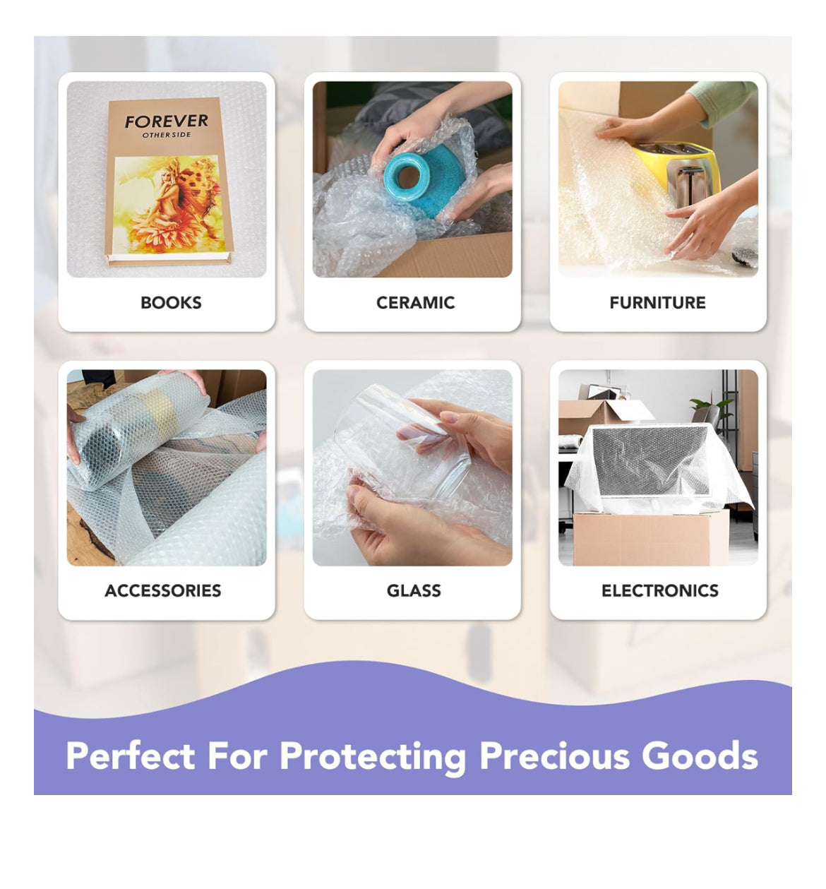 Bubble Cushioning Wrap,12 inch x 30ft Bubble Cushioning Wrap for Packing and Moving Boxes Shipping Cushioning Supplies Perforated Every 12”